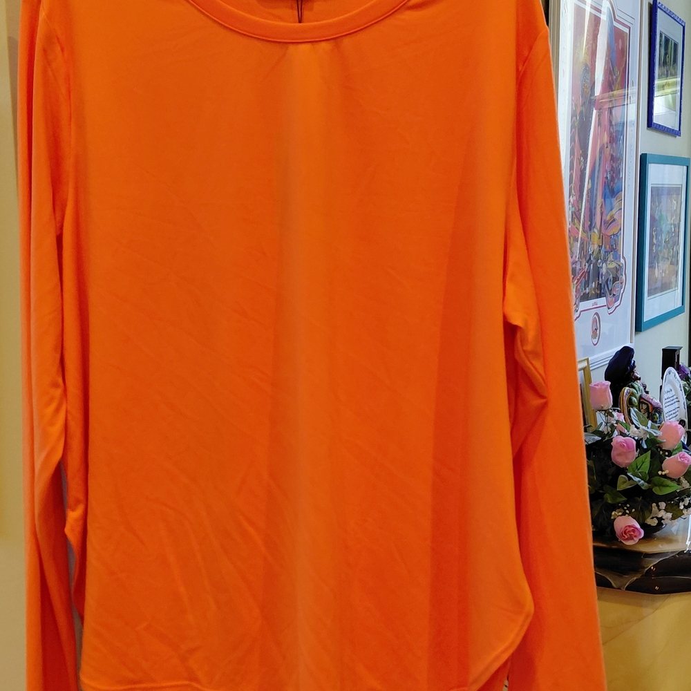 Everyday Crewneck Long Sleeve Tee in Bright Orange